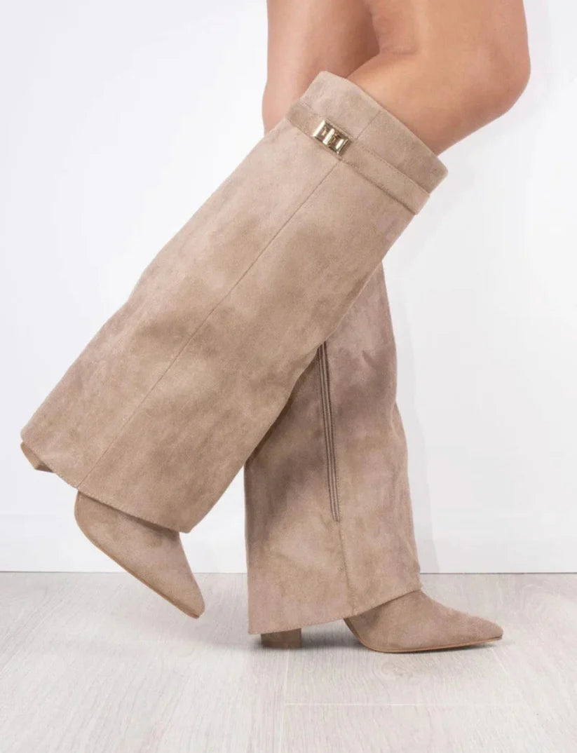 Suede Beige Boots