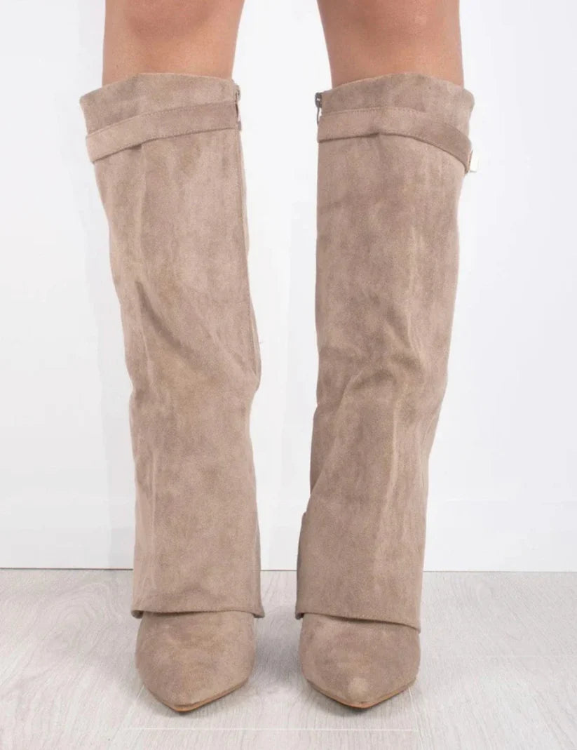 Suede Beige Boots