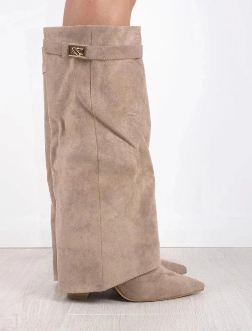 Suede Beige Boots