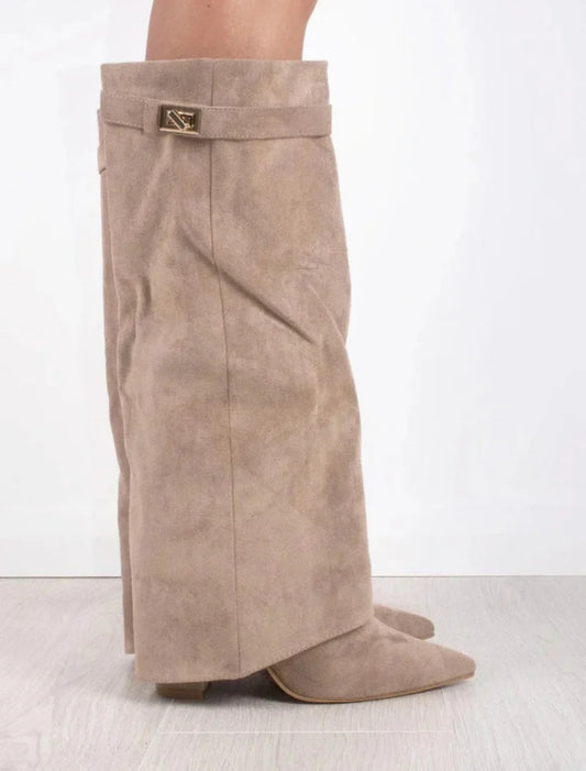 Suede Beige Boots